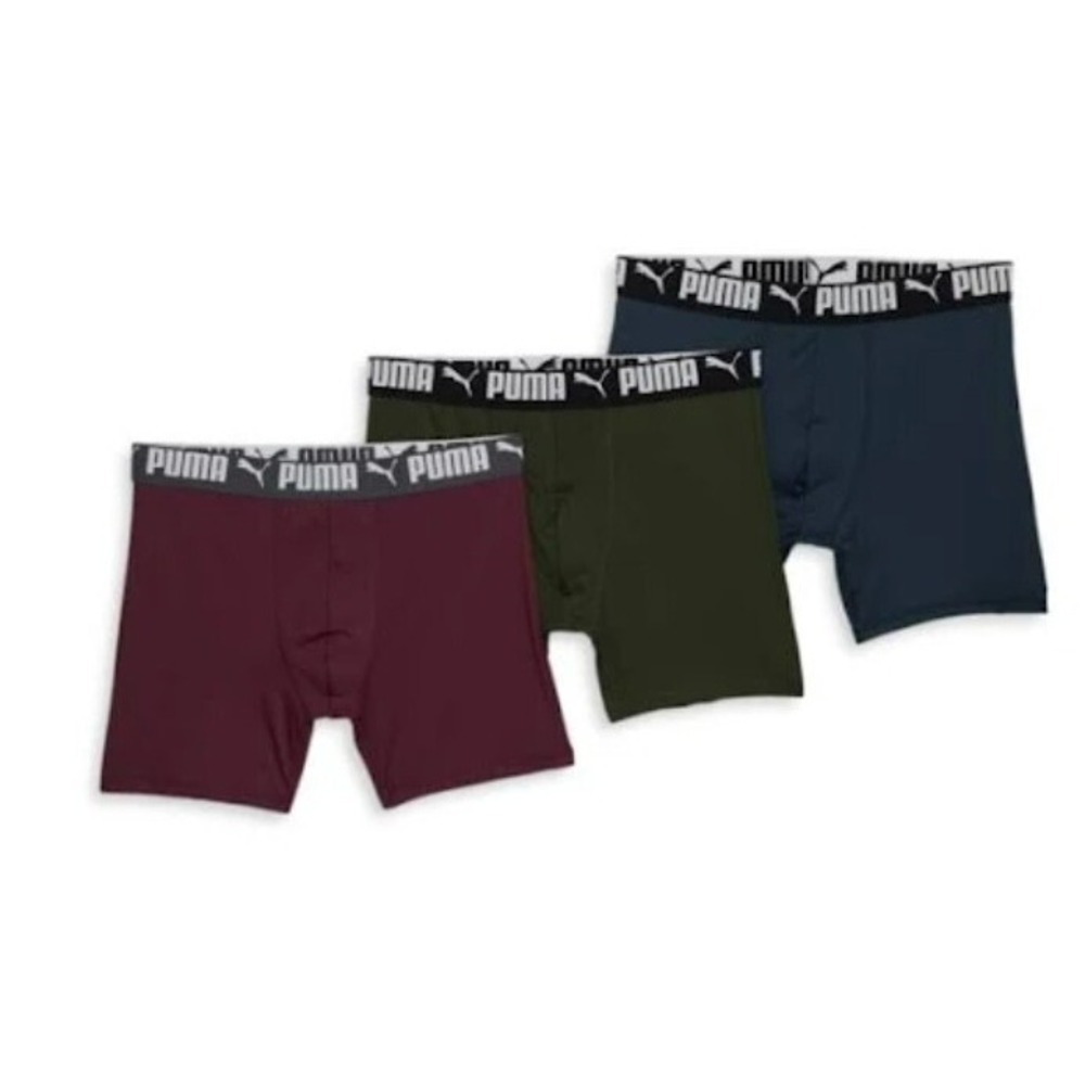Puma Men's 3 Pack Athletic Fit Boxer Briefs Size S 28-30"‎